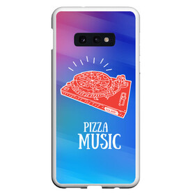 Чехол для Samsung S10E с принтом PIZZA MUSIC в Екатеринбурге, Силикон | Область печати: задняя сторона чехла, без боковых панелей | d.j | dj | pizza | диджей | музыка | музыканту | пицца | прикол | шутка