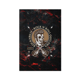 Обложка для паспорта матовая кожа с принтом Элвис Пресли Rock n roll в Екатеринбурге, натуральная матовая кожа | размер 19,3 х 13,7 см; прозрачные пластиковые крепления | Тематика изображения на принте: rock n roll | гитары | рок | рокер | рокнрол | рокнролл | череп | элвис пресли