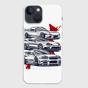 Чехол для iPhone 13 mini с принтом JDM LEGEND(Ne1t) в Екатеринбурге,  |  | jdm | mazda rx 7 | nissan skyline | toyota supra | авто | легенды