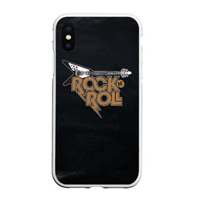 Чехол для iPhone XS Max матовый с принтом Rock n Roll Гитара в Екатеринбурге, Силикон | Область печати: задняя сторона чехла, без боковых панелей | rock | rock n roll | roll | гитара | гитарист | музыкант | рок