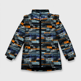 Зимняя куртка для девочек 3D с принтом Экстрим в Екатеринбурге, ткань верха — 100% полиэстер; подклад — 100% полиэстер, утеплитель — 100% полиэстер. | длина ниже бедра, удлиненная спинка, воротник стойка и отстегивающийся капюшон. Есть боковые карманы с листочкой на кнопках, утяжки по низу изделия и внутренний карман на молнии. 

Предусмотрены светоотражающий принт на спинке, радужный светоотражающий элемент на пуллере молнии и на резинке для утяжки. | Тематика изображения на принте: adrenaline | drive | extreme | extreme sports | motorcycling | motox | parkour | race | risk | skateboard | speed | адреналин | гонки | драйв | мотоспорт | паркур | риск | скейтборд | скорость | экстремал | экстремальный спорт | экстрим