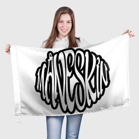Флаг 3D с принтом Maneskin в Екатеринбурге, 100% полиэстер | плотность ткани — 95 г/м2, размер — 67 х 109 см. Принт наносится с одной стороны | evrovision | maneskin | manskin | moneskin | monskin | евровидение | манескин | манскин | монескин | монскин