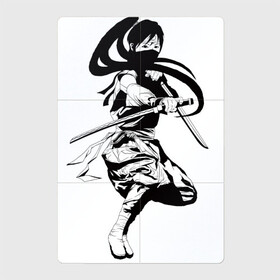 Магнитный плакат 2Х3 с принтом Бой это искусство в Екатеринбурге, Полимерный материал с магнитным слоем | 6 деталей размером 9*9 см | бой | воин | воительница | девушка | катана | мечи | самурай