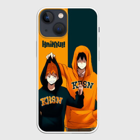 Чехол для iPhone 13 mini с принтом Хината и Кагеяма из Карасуно в Екатеринбурге,  |  | anime | haikyu | haikyuu | karasuno | manga | аниме | волейбол | волейбольный клуб | вороны | игроки | карасуно | король площадки | манга | ниндзя шоё | старшая школа | тобио кагеяма | хаику | хаикую | шоё хината