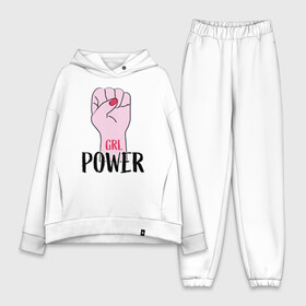 Женский костюм хлопок Oversize с принтом Girl Power в Екатеринбурге,  |  | girl | power | арт | иллюстрация | сила | феменизм