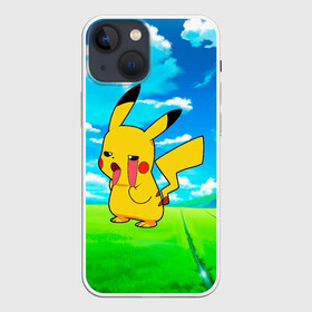 Чехол для iPhone 13 mini с принтом Уставший Пикачу в Екатеринбурге,  |  | anime | picachu | pikachu | аниме | милый | пика | пикачу | покебол | покемон