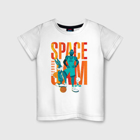 Детская футболка хлопок с принтом Space Jam Lebron в Екатеринбурге, 100% хлопок | круглый вырез горловины, полуприлегающий силуэт, длина до линии бедер | bugs bunny | lebron james | space jam | space jam 2 | space jam a new legacy | tweety | vdzabma | багз банни | космический джем | космический джем 2 | космический джем: новое поколение | леброн джеймс | твити