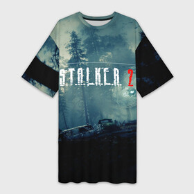 Платье-футболка 3D с принтом S.T,A.L.K.E.R. 2 в Екатеринбурге,  |  | stalker | аномалия | зовприпяти | зона | игра | клык | лес | меченный | монолит. долг | призрак | свобода | сталкер | стрелок | чистоенебо | шрам | шутер