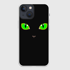 Чехол для iPhone 13 mini с принтом КОШАЧЬИ ГЛАЗКИ в Екатеринбурге,  |  | cat | cat eyes | eyes | аниме | взгляд | глаза | глаза кошки | глазки | животные | зелёный | киса | кот | коте | котейка | котенок | котэ | котя | кошачий глаз | кошачьи глаза | кошечка | кошка | мордочка