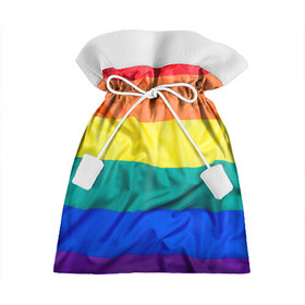 Подарочный 3D мешок с принтом Радуга - мятая ткань полотно в Екатеринбурге, 100% полиэстер | Размер: 29*39 см | gey | би | гендер | квир | маска | меньшинства | огбткю | равноправие | радуга | радужный | трансгендер | трансы | флаг