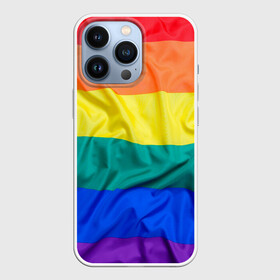 Чехол для iPhone 13 Pro с принтом Радуга   мятая ткань полотно в Екатеринбурге,  |  | gey | би | гендер | квир | маска | меньшинства | огбткю | равноправие | радуга | радужный | трансгендер | трансы | флаг