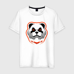 Мужская футболка хлопок с принтом Панда с красными глазами в Екатеринбурге, 100% хлопок | прямой крой, круглый вырез горловины, длина до линии бедер, слегка спущенное плечо. | Тематика изображения на принте: cute | dog | pitbull | woof | американский питбультерьер | гав | забавный | пес | песель | песик | питбуль | смешной | собака | собачка | щенок