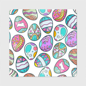 Магнит виниловый Квадрат с принтом Пасхальные яйца в Екатеринбурге, полимерный материал с магнитным слоем | размер 9*9 см, закругленные углы | арт | иллюстрация | красивое яйцо | пасхальное яйцо | яйцо