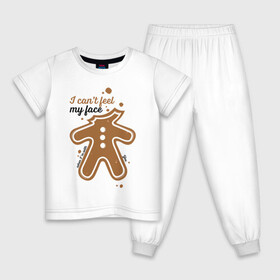 Детская пижама хлопок с принтом Печенька в Екатеринбурге, 100% хлопок |  брюки и футболка прямого кроя, без карманов, на брюках мягкая резинка на поясе и по низу штанин
 | арт | иллюстрация | печенье | печенька | пряник