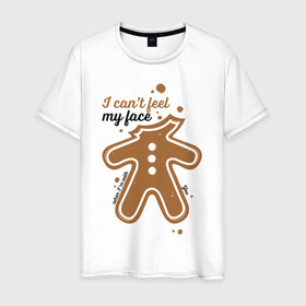 Мужская футболка хлопок с принтом Печенька в Екатеринбурге, 100% хлопок | прямой крой, круглый вырез горловины, длина до линии бедер, слегка спущенное плечо. | арт | иллюстрация | печенье | печенька | пряник