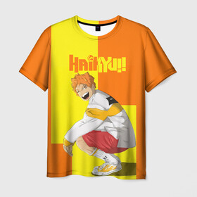 Мужская футболка 3D с принтом Шоё Хината на стиле | Haikyu!! в Екатеринбурге, 100% полиэфир | прямой крой, круглый вырез горловины, длина до линии бедер | 10 номер | haikyu | haikyuu | hinata shoyo | karasuno | аниме | волейбол | волейбольный клуб | карасуно | коротышка | красный | мальчик мяч | манга | рыжик | старшая школа | хаикую | чиби чан | шоё хината