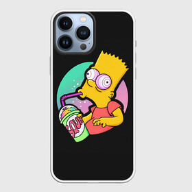 Чехол для iPhone 13 Pro Max с принтом Барт с содой в Екатеринбурге,  |  | bart | simpsons | the simpson | барт | мульт | мультфильм | симпсоны