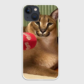 Чехол для iPhone 13 с принтом Шлёпа в Екатеринбурге,  |  | Тематика изображения на принте: floppa | большой | военный | каракал | кот | преступник | русский | шлёпа