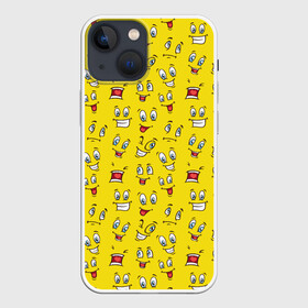 Чехол для iPhone 13 mini с принтом Забавные Лица в Екатеринбурге,  |  | emoji | emoticons | smile | знак | колобок | позитив | рожица | символ | смайл | смайлики | улыбка | эмодзи