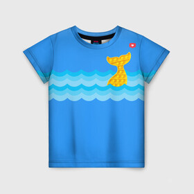 Детская футболка 3D с принтом Pop it Simple Dimple в Екатеринбурге, 100% гипоаллергенный полиэфир | прямой крой, круглый вырез горловины, длина до линии бедер, чуть спущенное плечо, ткань немного тянется | pop it | simple dimple | волны | кит | лайк | море | морские животные | морские обитатели | попит | рыбка | рыбы | сердечко | симпл димпл | тренды | шторм