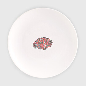 Тарелка с принтом Мозговая активность на 100% в Екатеринбурге, фарфор | диаметр - 210 мм
диаметр для нанесения принта - 120 мм | голова | мозг | человек | череп