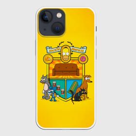 Чехол для iPhone 13 mini с принтом Simpsons nation в Екатеринбурге,  |  | gomer | simpsons | the simpson | гомер | мульт | мультфильм | симпсоны