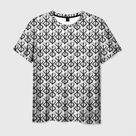 Мужская футболка 3D с принтом Берсерк много логотипов в Екатеринбурге, 100% полиэфир | прямой крой, круглый вырез горловины, длина до линии бедер | Тематика изображения на принте: anime | berserk | аниме | берсерк | бесерк | гатс | манга | мультфильм