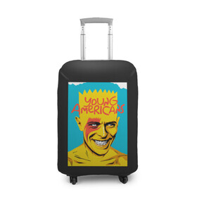 Чехол для чемодана 3D с принтом Bart x Bowie в Екатеринбурге, 86% полиэфир, 14% спандекс | двустороннее нанесение принта, прорези для ручек и колес | bart | simpsons | the simpson | барт | дэвид бови | дэвид боуи | мульт | мультфильм | симпсоны