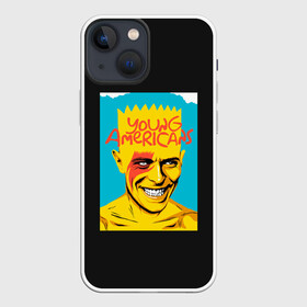 Чехол для iPhone 13 mini с принтом Bart x Bowie в Екатеринбурге,  |  | bart | simpsons | the simpson | барт | дэвид бови | дэвид боуи | мульт | мультфильм | симпсоны