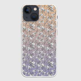 Чехол для iPhone 13 mini с принтом Плющ и градиент в Екатеринбурге,  |  | gradient | ivy | leaves | sketch | градиент | зарисовка | листья | набросок | плющ | растения | рисунок | скетч | эскиз