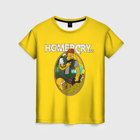 Женская футболка 3D с принтом Homer Cry в Екатеринбурге, 100% полиэфир ( синтетическое хлопкоподобное полотно) | прямой крой, круглый вырез горловины, длина до линии бедер | far cry | farcray | gomer | homer | simpsons | the simpson | гомер | мульт | мультфильм | симпсоны | фар край