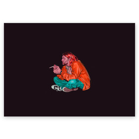Поздравительная открытка с принтом Sad Kurt в Екатеринбурге, 100% бумага | плотность бумаги 280 г/м2, матовая, на обратной стороне линовка и место для марки
 | Тематика изображения на принте: alternative | kurt cobain | metall | music | nirvana | rock | альтернатива | курт кобейн | курт кобэйн | металл | музыка | нирвана | нирванна | рок