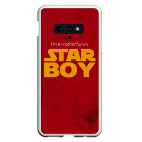 Чехол для Samsung S10E с принтом The Weeknd - Star Boy в Екатеринбурге, Силикон | Область печати: задняя сторона чехла, без боковых панелей | Тематика изображения на принте: blinding lights | music | pop | star boy | the weekend | the weeknd | музыка | уикенд