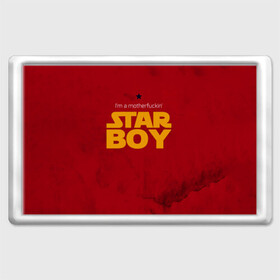 Магнит 45*70 с принтом The Weeknd - Star Boy в Екатеринбурге, Пластик | Размер: 78*52 мм; Размер печати: 70*45 | blinding lights | music | pop | star boy | the weekend | the weeknd | музыка | уикенд