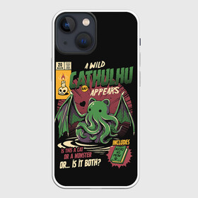 Чехол для iPhone 13 mini с принтом Кот Ктулху в Екатеринбурге,  |  | ancient | azathoth | call | cat | cthulhu | dagon | good | howard | hydra | lovecraft | luck | nyarlathotep | of | phillips | the | unknown | yog sothoth | азатот | гидра | говард | дагон | древний | зов | йог сотот | кот | кошка | ктулху | лавкрафт | нев