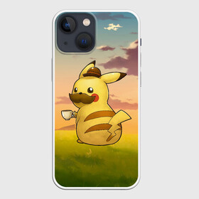 Чехол для iPhone 13 mini с принтом Детектив Пикачу в Екатеринбурге,  |  | anime | picachu | pikachu | аниме | милый | пика | пикачу | покебол | покемон