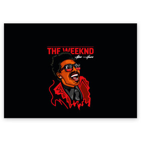 Поздравительная открытка с принтом The Weeknd - After Hours в Екатеринбурге, 100% бумага | плотность бумаги 280 г/м2, матовая, на обратной стороне линовка и место для марки
 | Тематика изображения на принте: blinding lights | music | pop | star boy | the weekend | the weeknd | музыка | уикенд