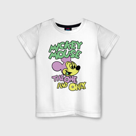 Детская футболка хлопок с принтом The one and only в Екатеринбурге, 100% хлопок | круглый вырез горловины, полуприлегающий силуэт, длина до линии бедер | disney | mickey mouse | дисней | микки маус