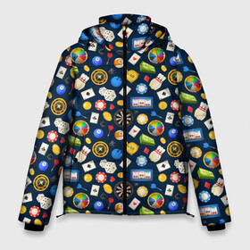 Мужская зимняя куртка 3D с принтом Разные Игры в Екатеринбурге, верх — 100% полиэстер; подкладка — 100% полиэстер; утеплитель — 100% полиэстер | длина ниже бедра, свободный силуэт Оверсайз. Есть воротник-стойка, отстегивающийся капюшон и ветрозащитная планка. 

Боковые карманы с листочкой на кнопках и внутренний карман на молнии. | 777 | billiards | bowling | casino | darts | fortune | games | joker | poker | roulette | азарт | бильярд | боулинг | дартс | джокер | игровые автоматы | игры | казино | карты | масти | покер | рулетка | фортуна