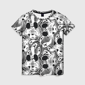 Женская футболка 3D с принтом микки макс гипноз в Екатеринбурге, 100% полиэфир ( синтетическое хлопкоподобное полотно) | прямой крой, круглый вырез горловины, длина до линии бедер | disney | mickey mouse | дисней | микки маус