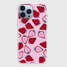 Чехол для iPhone 13 Pro Max с принтом Клубничка в Екатеринбурге,  |  | 14 february | 14 февраля | h | heart | love day | valentines day | валентин | день валентина | день влюбленных | день святого | день святого валентина | земляника | клубника | лето | любовь | праздник | сердечко | сердце