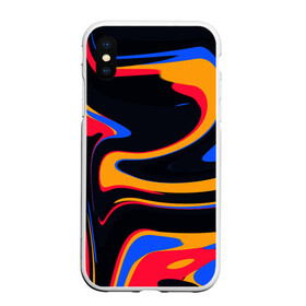 Чехол для iPhone XS Max матовый с принтом Color Mix в Екатеринбурге, Силикон | Область печати: задняя сторона чехла, без боковых панелей | background | colorful | lines | иллюстрации | цвета