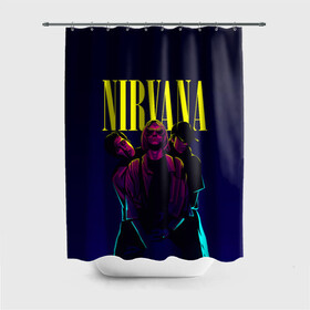 Штора 3D для ванной с принтом Nirvana Neon в Екатеринбурге, 100% полиэстер | плотность материала — 100 г/м2. Стандартный размер — 146 см х 180 см. По верхнему краю — пластиковые люверсы для креплений. В комплекте 10 пластиковых колец | alternative | kurt cobain | metall | music | nirvana | rock | альтернатива | курт кобейн | курт кобэйн | металл | музыка | нирвана | нирванна | рок