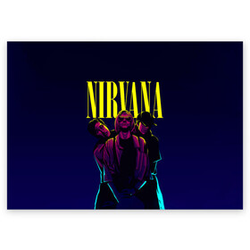 Поздравительная открытка с принтом Nirvana Neon в Екатеринбурге, 100% бумага | плотность бумаги 280 г/м2, матовая, на обратной стороне линовка и место для марки
 | alternative | kurt cobain | metall | music | nirvana | rock | альтернатива | курт кобейн | курт кобэйн | металл | музыка | нирвана | нирванна | рок