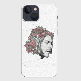 Чехол для iPhone 13 mini с принтом Цветы в волосах в Екатеринбурге,  |  | alternative | kurt cobain | metall | music | nirvana | rock | альтернатива | курт кобейн | курт кобэйн | металл | музыка | нирвана | нирванна | рок