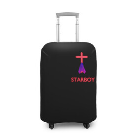 Чехол для чемодана 3D с принтом STARBOY - The Weeknd в Екатеринбурге, 86% полиэфир, 14% спандекс | двустороннее нанесение принта, прорези для ручек и колес | blinding lights | music | pop | star boy | the weekend | the weeknd | музыка | уикенд