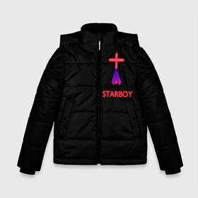 Зимняя куртка для мальчиков 3D с принтом STARBOY - The Weeknd в Екатеринбурге, ткань верха — 100% полиэстер; подклад — 100% полиэстер, утеплитель — 100% полиэстер | длина ниже бедра, удлиненная спинка, воротник стойка и отстегивающийся капюшон. Есть боковые карманы с листочкой на кнопках, утяжки по низу изделия и внутренний карман на молнии. 

Предусмотрены светоотражающий принт на спинке, радужный светоотражающий элемент на пуллере молнии и на резинке для утяжки | blinding lights | music | pop | star boy | the weekend | the weeknd | музыка | уикенд