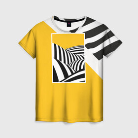 Женская футболка 3D с принтом Крути педали в Екатеринбурге, 100% полиэфир ( синтетическое хлопкоподобное полотно) | прямой крой, круглый вырез горловины, длина до линии бедер | велосипед | велосипедист | жизнь | зебра | иллюстрации | линейка | полоса | полосы | со смыслом | тренды | черно белый