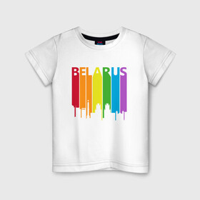 Детская футболка хлопок с принтом Belarus Color в Екатеринбурге, 100% хлопок | круглый вырез горловины, полуприлегающий силуэт, длина до линии бедер | belarus | ussr | беларусь | белорус | белоруссия | лукашенко | минск | ссср | страна | турист | флаг