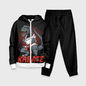 Детский костюм 3D с принтом KARATE T REX в Екатеринбурге,  |  | animal | dinosaur | fight | fighter | hunter | karate | red | sport | strong | t rex | боец | бои | динозавр | карате | сила | спорт | тиранозавр | хищник